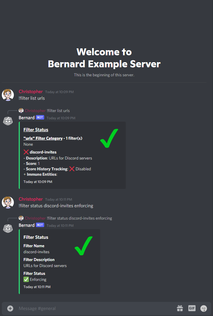 Bernard AutoMod Set discord-invites Status to Disabled