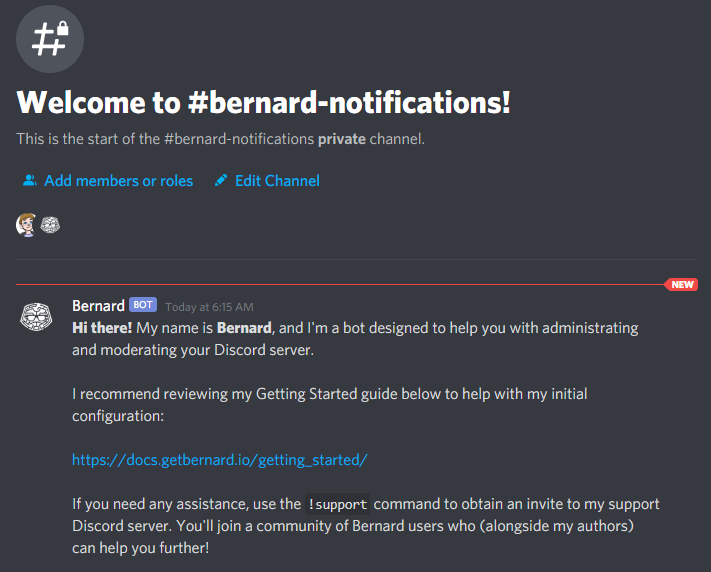 Bernard Default Notifications Channel