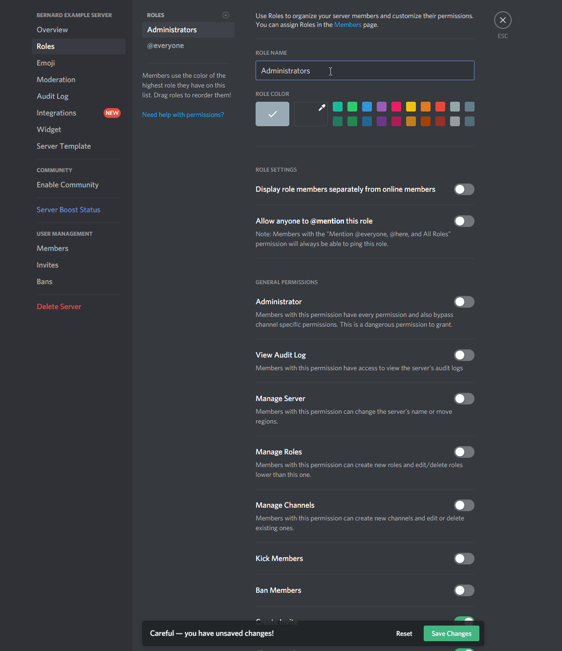 Save Discord Server Changes